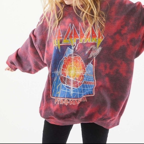 Urban Outfitters Def Leppard Tie Dye Sweatshirt - Picture 1 of 5